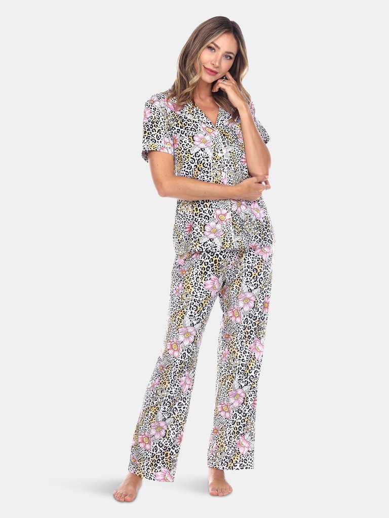 Short Sleeve & Pants Tropical Pajama Set