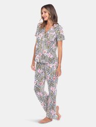 Short Sleeve & Pants Tropical Pajama Set