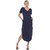 Short Sleeve V-Neck Maxi Dress - Navy