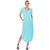 Short Sleeve V-Neck Maxi Dress - Aqua