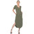 Short Sleeve V-Neck Maxi Dress - Olive