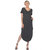 Short Sleeve V-Neck Maxi Dress - Charcoal