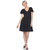Short Sleeve V-Neck Tiered Dress - Black