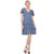 Short Sleeve V-Neck Tiered Dress - Blue