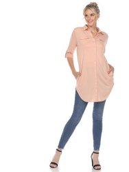 Stretchy Button-Down Tunic