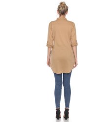Stretchy Button-Down Tunic