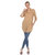 Stretchy Button-Down Tunic - Camel