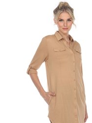 Stretchy Button-Down Tunic