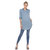 Stretchy Button-Down Tunic - Denim Blue