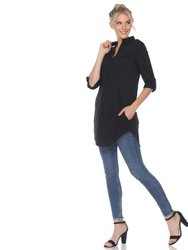 Stretchy Button-Down Tunic