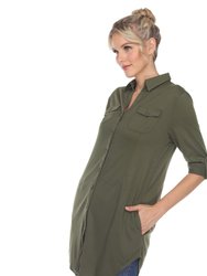 Stretchy Button-Down Tunic