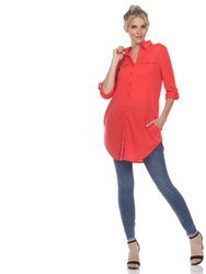 Stretchy Button-Down Tunic