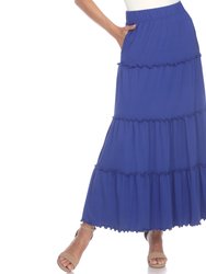 Tiered Maxi Skirt - Royal