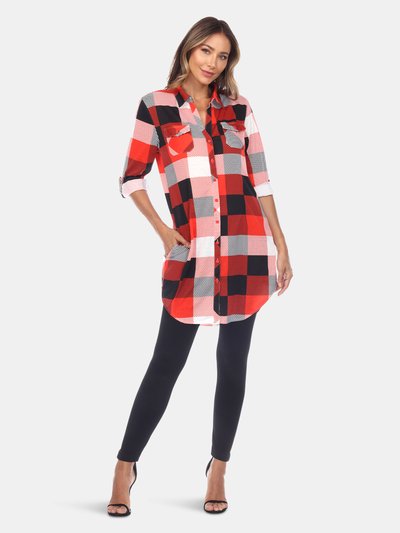 White Mark Women Plaid Tunic Shirt product