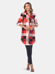 Women Plaid Tunic Shirt