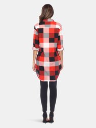 Women Plaid Tunic Shirt