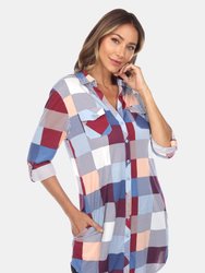 Women Plaid Tunic Shirt