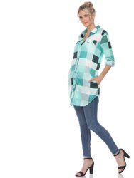 Women Plaid Tunic Shirt