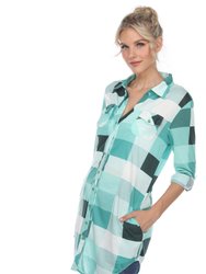 Women Plaid Tunic Shirt