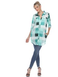 Women Plaid Tunic Shirt