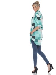 Women Plaid Tunic Shirt