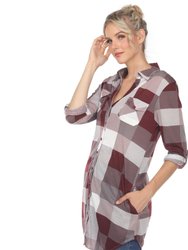 Women Plaid Tunic Shirt