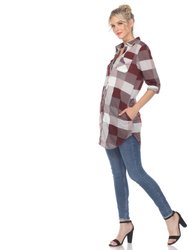 Women Plaid Tunic Shirt