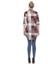 Women Plaid Tunic Shirt