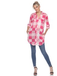 Women Plaid Tunic Shirt