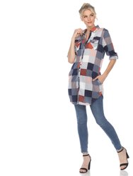 Women Plaid Tunic Shirt