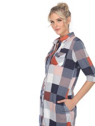 Women Plaid Tunic Shirt