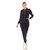 Women's 2-Piece Velour With Faux Leather Stripe Tracksuit