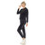 Women's 2-Piece Velour With Faux Leather Stripe Tracksuit