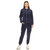 Women's 2-Piece Velour With Faux Leather Stripe Tracksuit