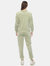 Women's 2-Piece Velour With Faux Leather Stripe Tracksuit