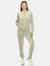 Women's 2-Piece Velour With Faux Leather Stripe Tracksuit