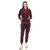 Women's 2-Piece Velour With Faux Leather Stripe Tracksuit