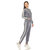 Women's 2-Piece Velour With Faux Leather Stripe Tracksuit