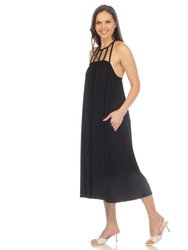 Women's Braided Strap Midi Dress