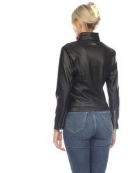 Women's Classic Biker Faux Leather Jacket