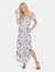 Women's Cold Shoulder Tie-Dye Maxi Dress - Black/White