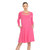 Women's Criss Cross Neckline Swing Midi Dress - Fuchsia