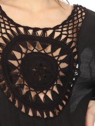Women's Crocheted Fringed Trim Dress Cover Up