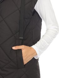 Women's Diamond Quilted Hooded Puffer Vest