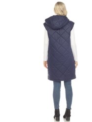 Women's Diamond Quilted Hooded Puffer Vest