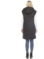 Women's Diamond Quilted Hooded Puffer Vest