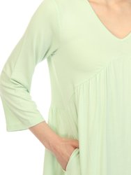 Women's Empire Waist V-Neck Tunic Top