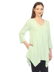 Women's Empire Waist V-Neck Tunic Top