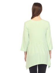 Women's Empire Waist V-Neck Tunic Top