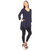 Women's Empire Waist V-Neck Tunic Top - Navy